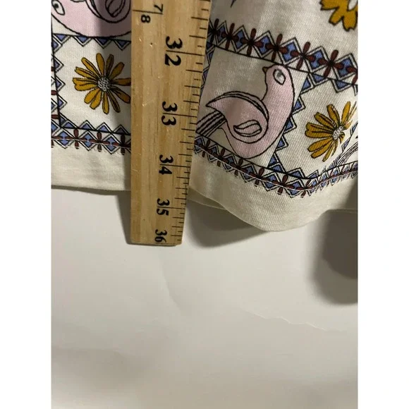 Tory Burch Tee Shirt Dress Womens Short Sleeve Floral Print Casual Designer Boho - Picture 9 of 9